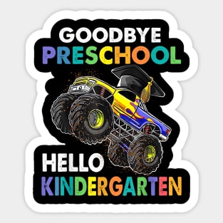 Goodbye Preschool Kindergarten Monster Truck Graduation Boys Sticker